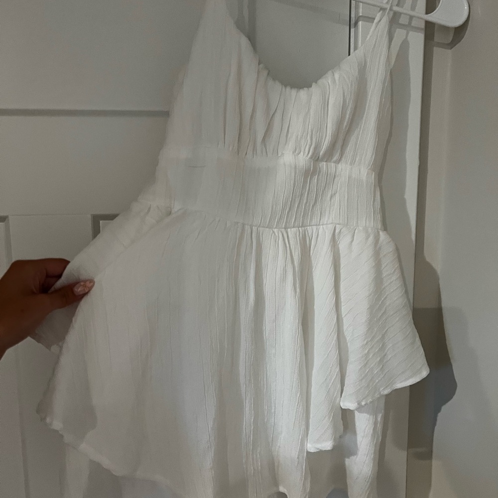 Altar'd State White Textured Dress, Ties in back
